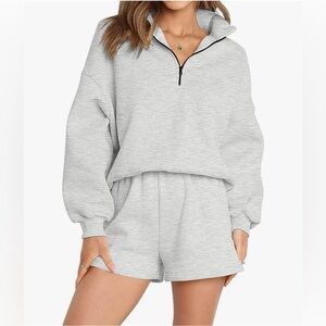 Gray Women's Quarter-Zip Sweatshirt